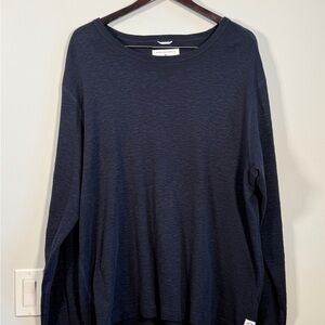 🍁 Reigning Champ Men's Sweater Dark Blue 100% Wool Knit Crewneck - Made in 🇨🇦